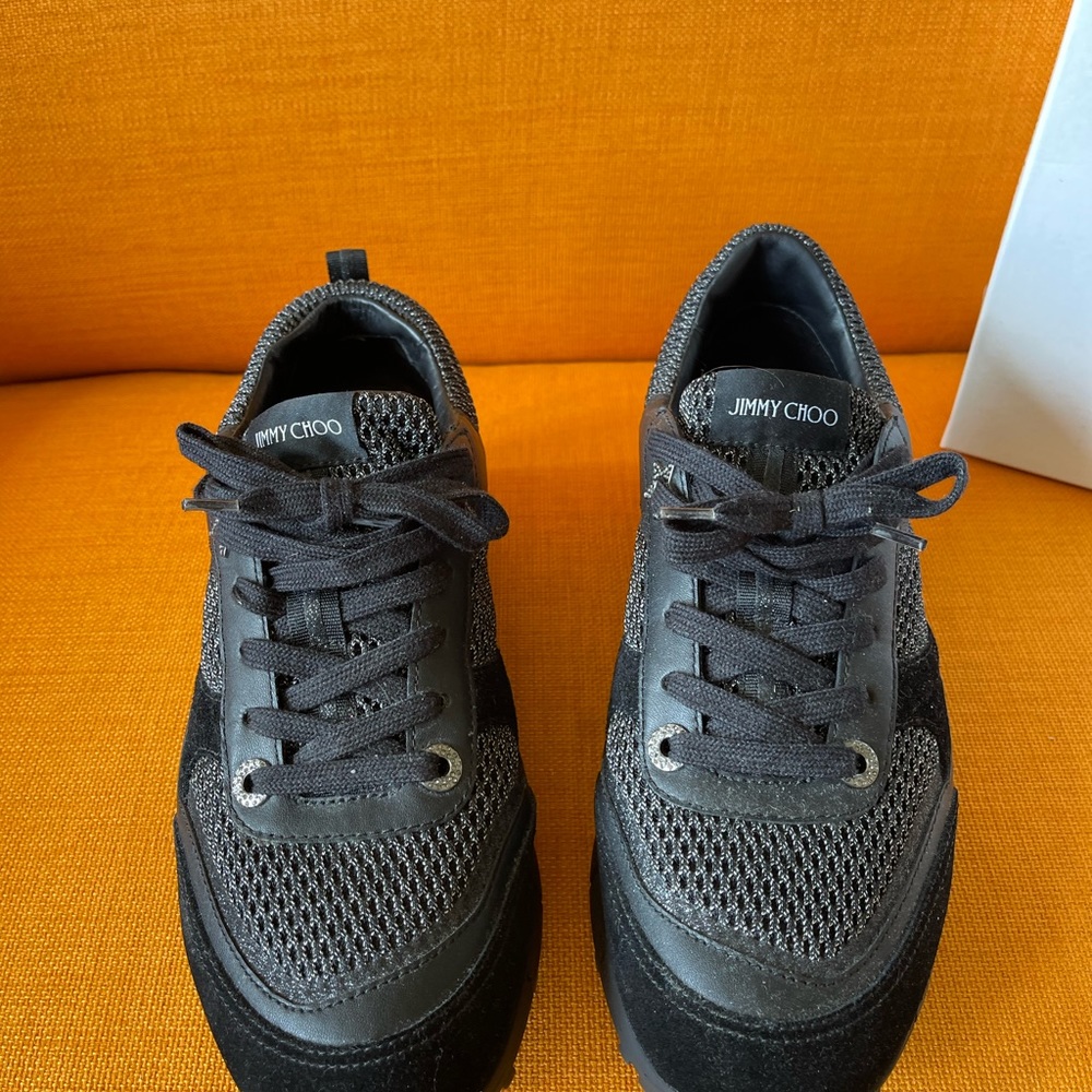 JIMMY CHOO UNISEX BLACK SNEAKERS with some sparkle